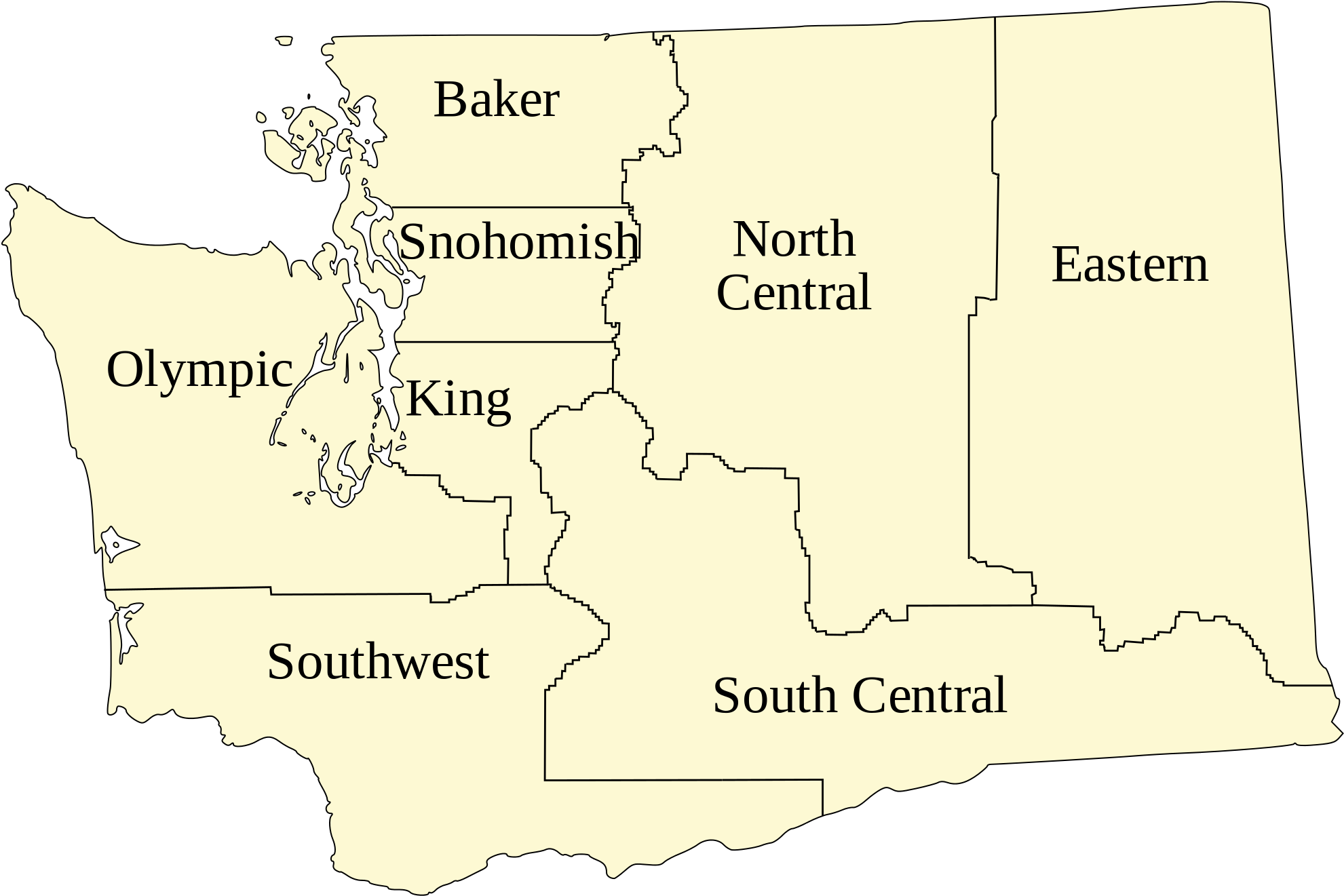 Washington State Map H - Paper (1280x849), Png Download