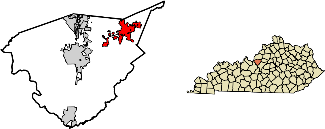 Map Of Kentucky (1200x519), Png Download