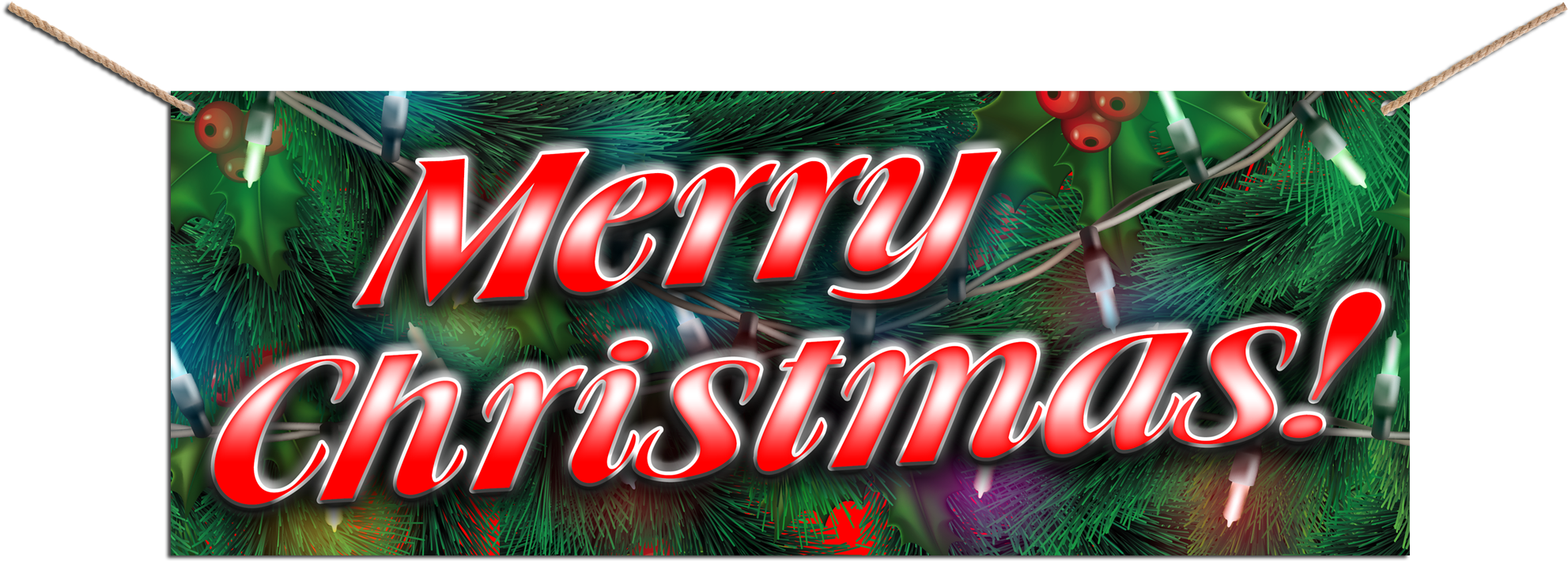 Merry Christmas 2 13 Oz Heavy Duty Vinyl Banner With (2131x811), Png Download
