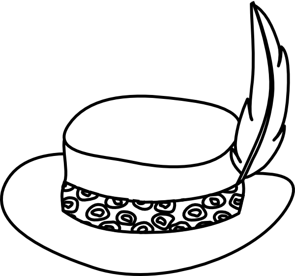 Outline Picture Of Hat (600x561), Png Download