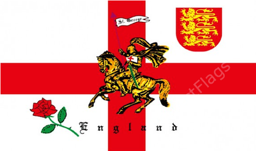 English Rose Lion Flag - St George English Flag (500x500), Png Download