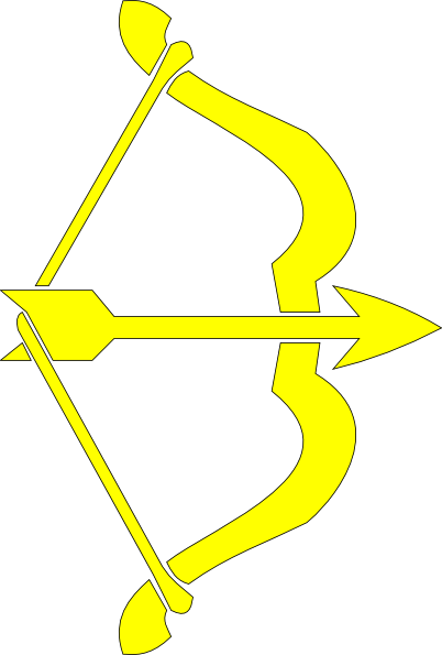 Gold Bow And Arrow Clip Art - Hawkeye Symbol (402x595), Png Download