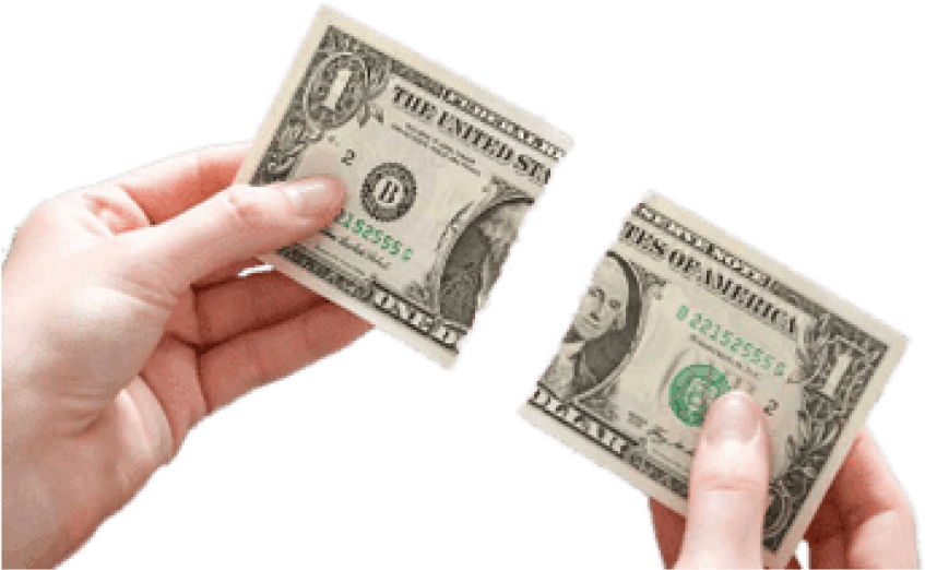 Dollar Bill Ripped In Two - Dollar Bill (400x400), Png Download