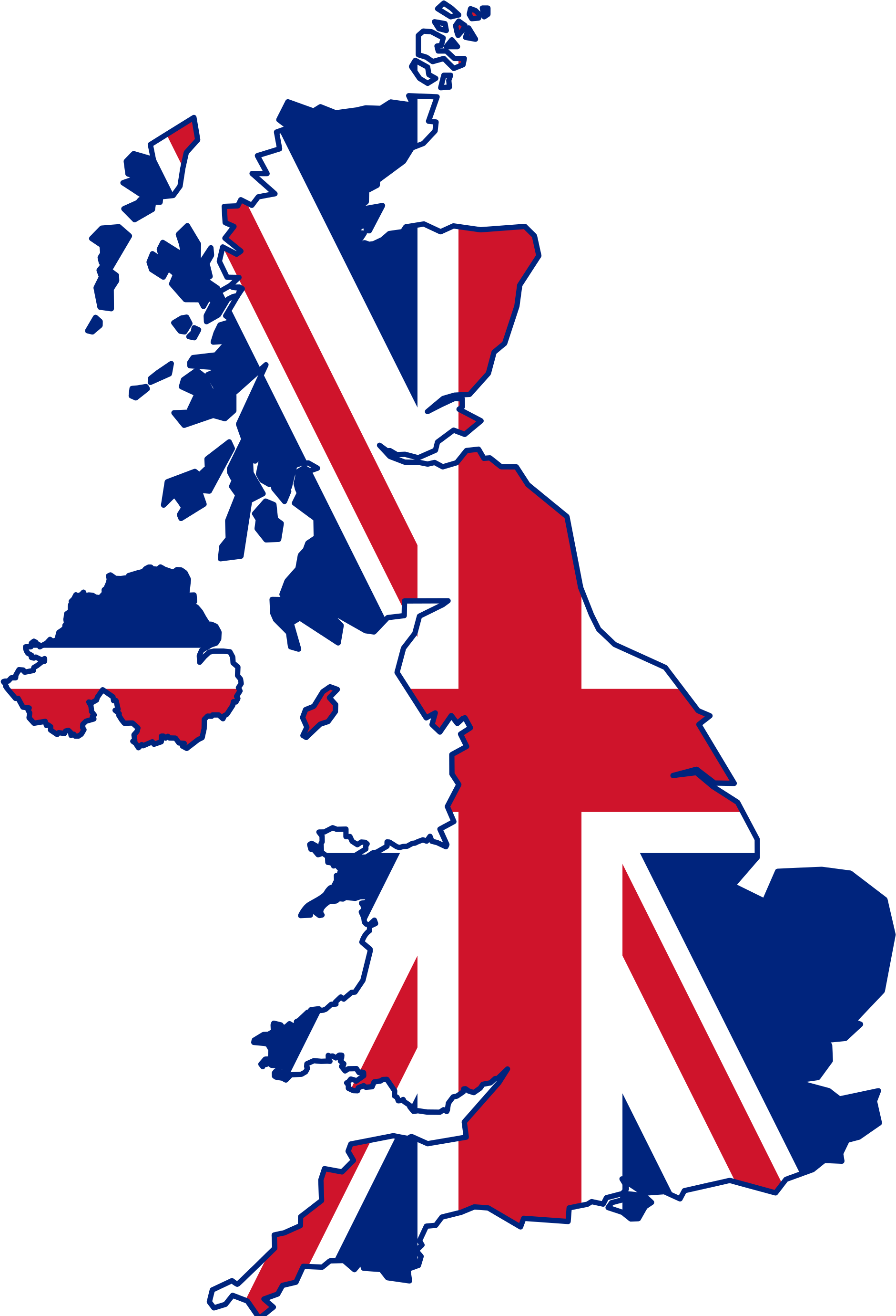 English Language Speaking Classes In Mumbai - United Kingdom Flag Map (2000x2778), Png Download