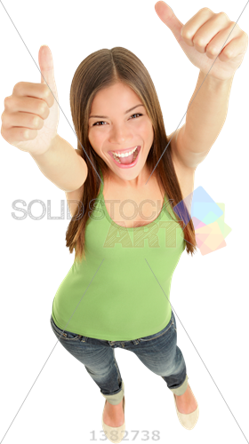 Stock Photo Of Smiling Asian Brunette Woman In Green - Happy Girls Png (280x500), Png Download