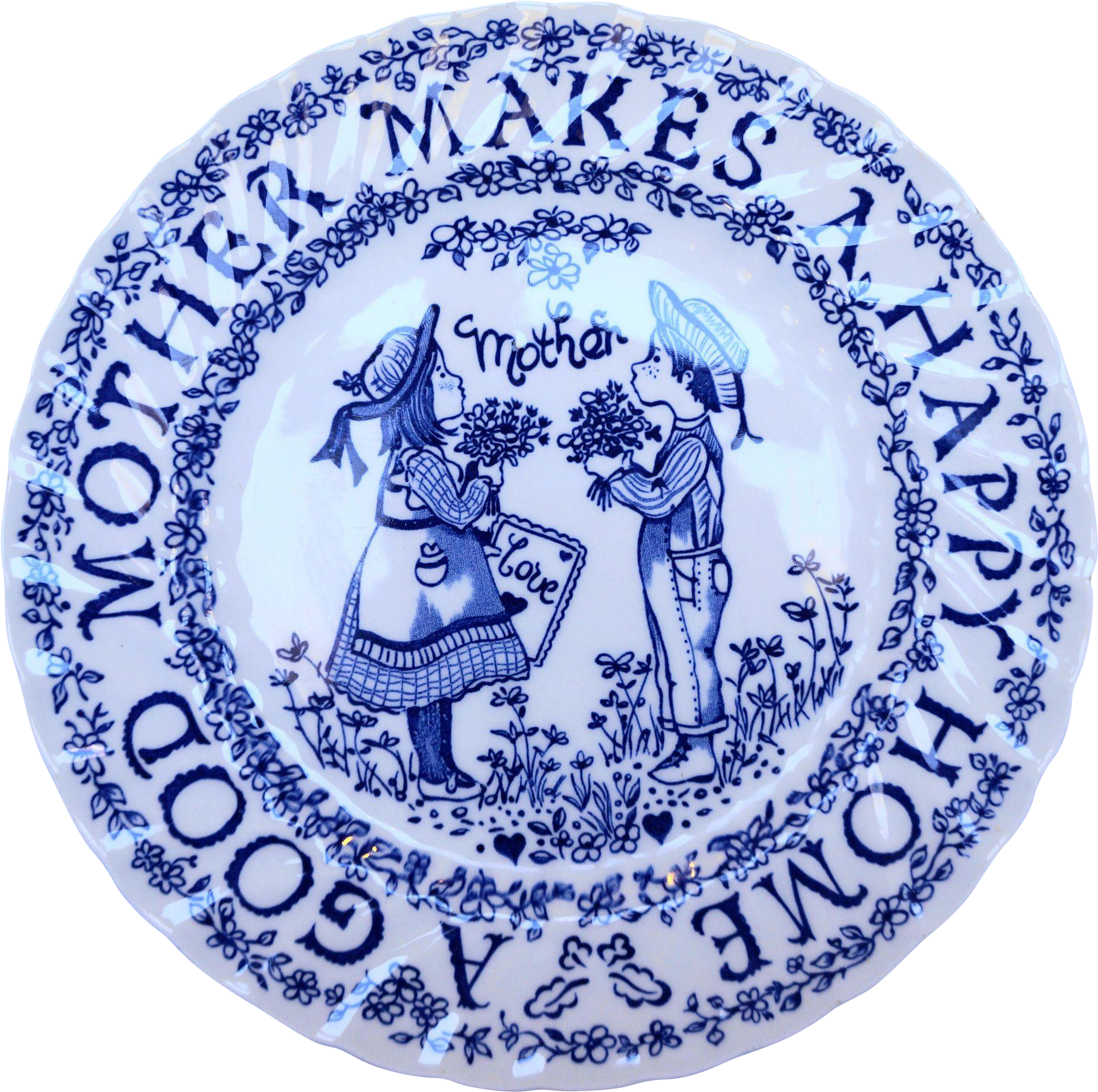 Royal Crownford Blue A Good Mother Makes A Happy Home - Royal Crownford Mother's Day Plate No Box (1850x1850), Png Download