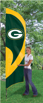 Green Bay Packers Tall Team Flags - Feather Flag Notre Dame (434x434), Png Download
