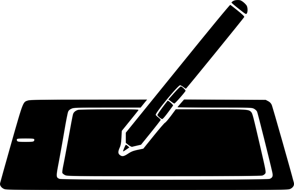 Graphic Tablet Pencil Draw Drawing Svg Png Icon Free - Drawing Tablet Png (980x636), Png Download
