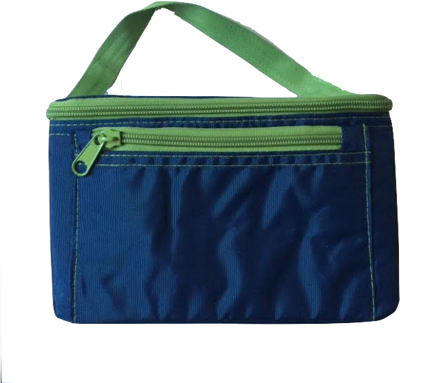 Navy/green Insulated Lunch Box (618x618), Png Download