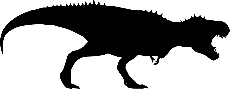 Tyrannosaurus Rex Dinosaur Silhouette - T Rex Silhouette Svg (981x380), Png Download
