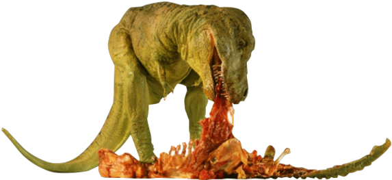 T Rex Eating Meat (600x295), Png Download