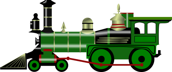 This Free Clipart Png Design Of Green Steam Train Clipart (600x251), Png Download
