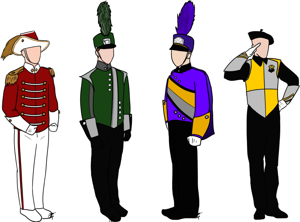 Marching Band Uniforms By - Marcha Uniformes De Banda (1059x755), Png Download