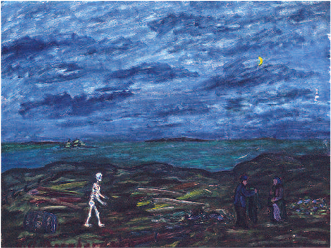 A Ghost Of The Little Island Of Gåsö Cries That He - Painting (902x354), Png Download