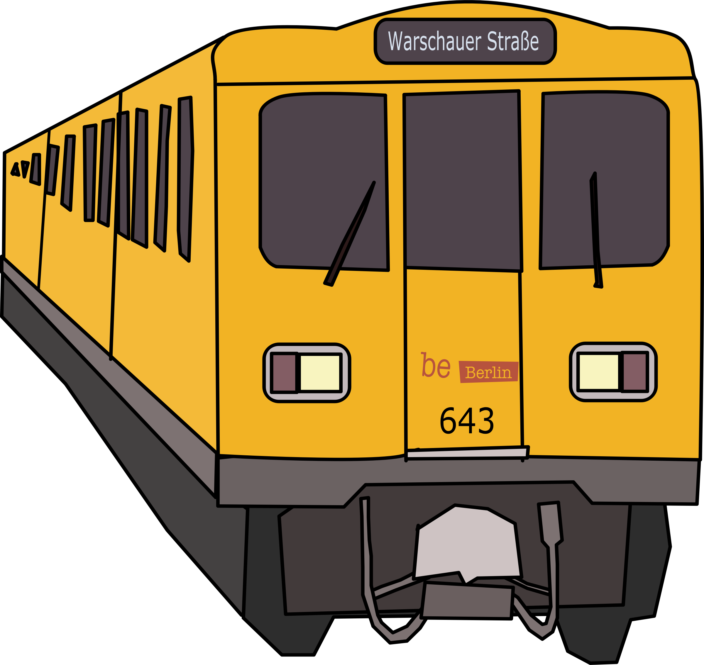 Train Clipart Yellow - S Bahn Berlin Clipart (2400x2268), Png Download