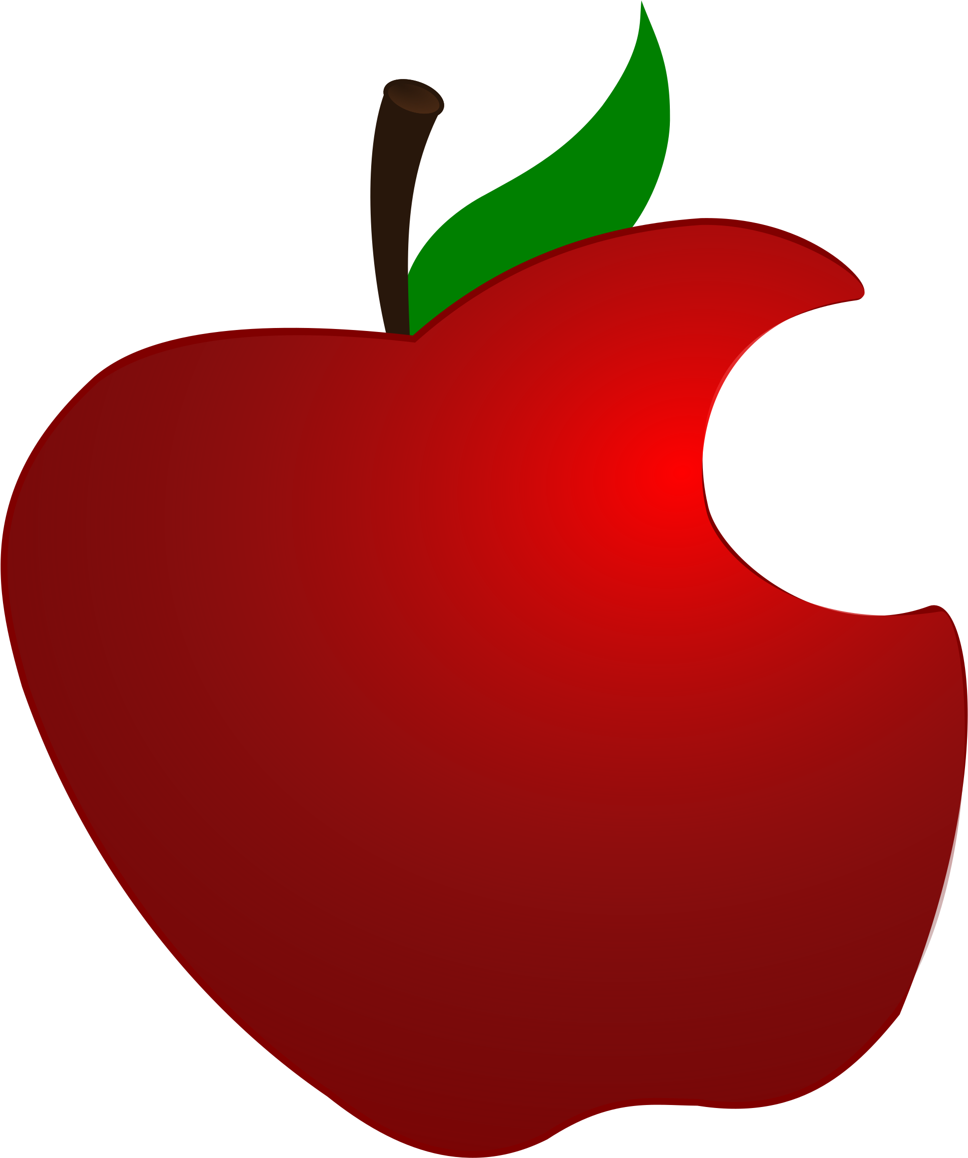 Teacher Red Apple Png Free - Bitten Apple Clip Art (800x800), Png Download