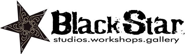 Studios - Art - Workshops - Black Star Text Png (635x204), Png Download