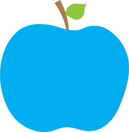 Collaborates With Classroom Teachers - Blue Apple Transparent (500x511), Png Download