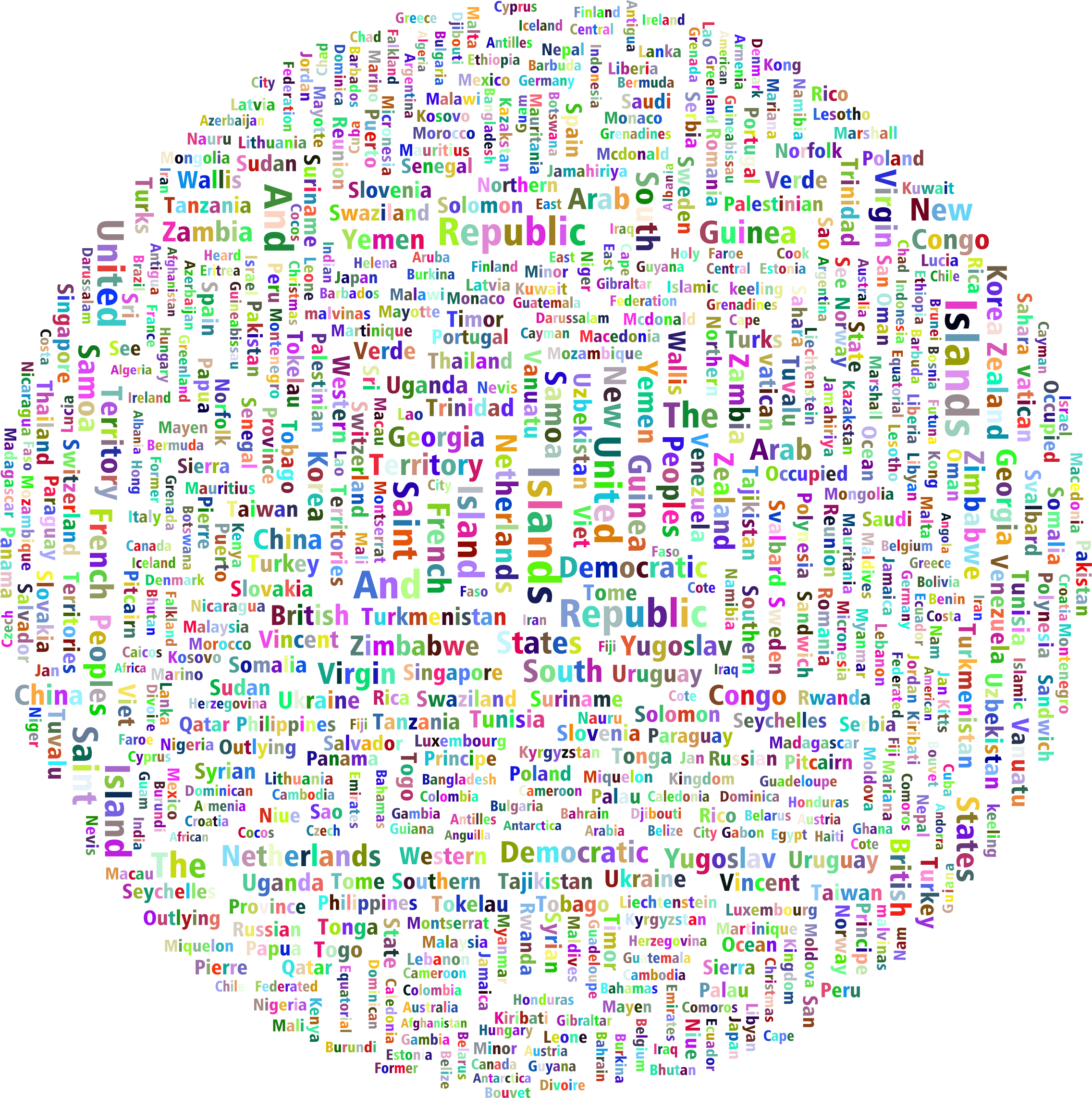 This Free Icons Png Design Of Prismatic World Countries (2273x2283), Png Download