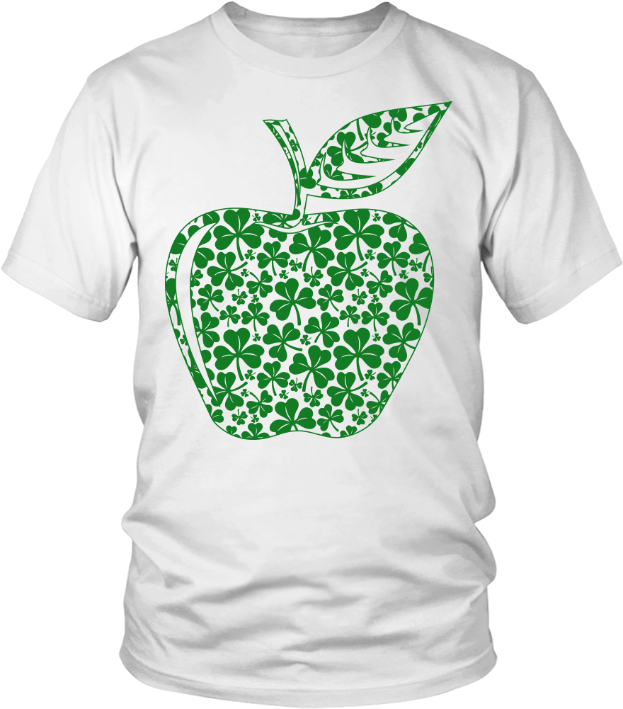 Teacher - Apple Clovers - Saint Patrick's Day Tshirt (1000x1000), Png Download