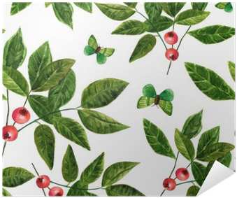 Seamless Background Pattern With Watercolor Leaves - Watercolor Painting (400x400), Png Download