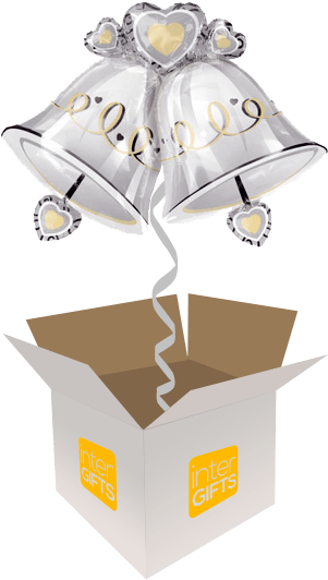 Happy Birthday Bubble Text Silver Balloon Bouquet Inflated (568x568), Png Download