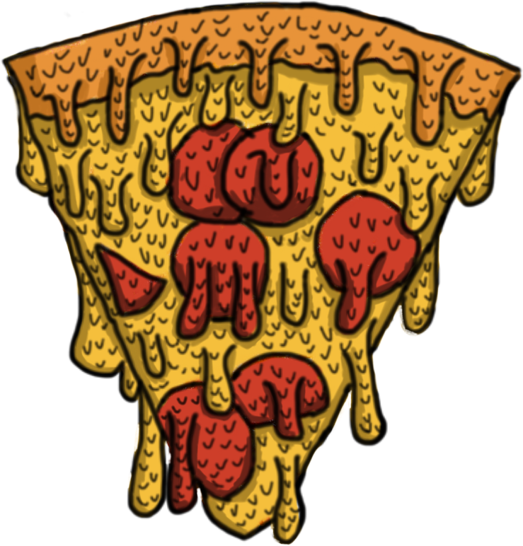 Pizza Grime Colored Red Yellow Ew Art Dripping Slime - Pizza Grime Png (758x800), Png Download