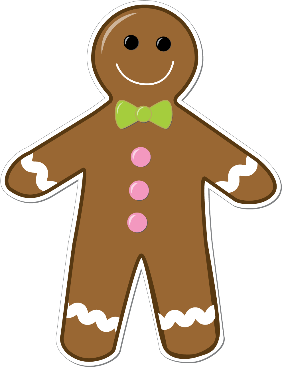 Clip Library Download Collection Of Free High Quality - Gingerbread Man Clip Art (1019x1302), Png Download
