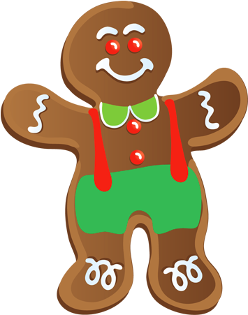 Gingerbread Man Clip Art (360x459), Png Download