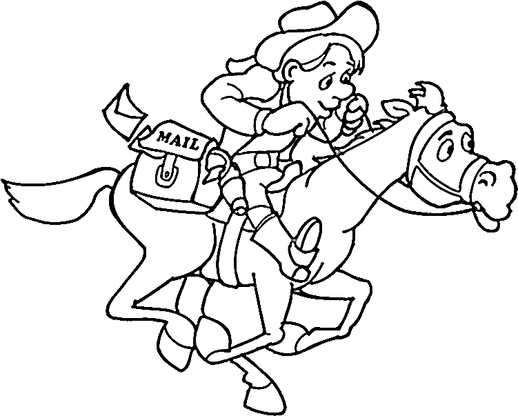 Cowboys Coloring Pages - Cowboy Coloring Pages (750x609), Png Download