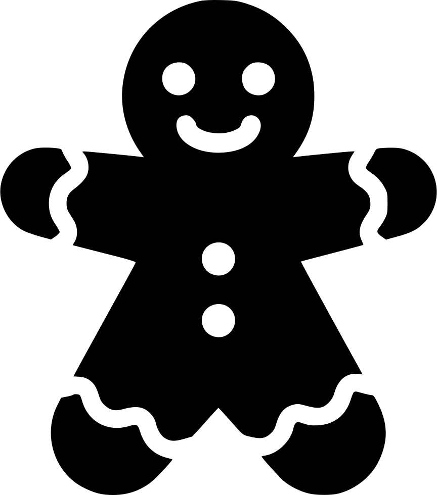 Gingerbread Man - - Gingerbread Man Svg Free (864x980), Png Download