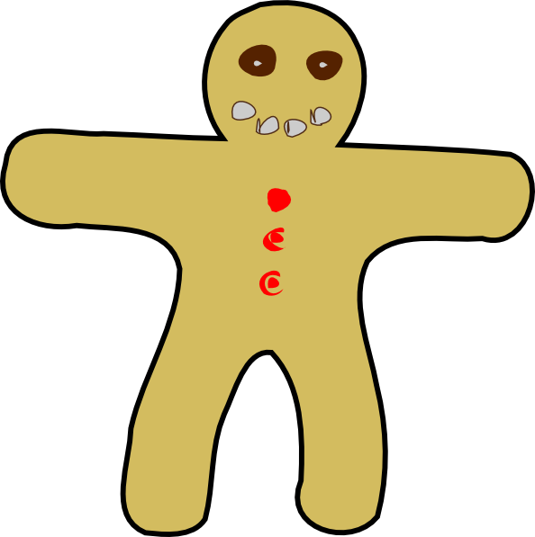 Gingerbread Man 2 (594x597), Png Download