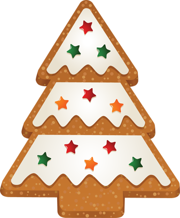 Clip Art Of Christmas Tree 2 Cookie - Christmas Tree Clip Art (372x450), Png Download