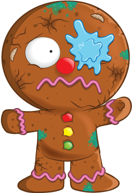 Ginger Dread Man - Cartoon (412x406), Png Download