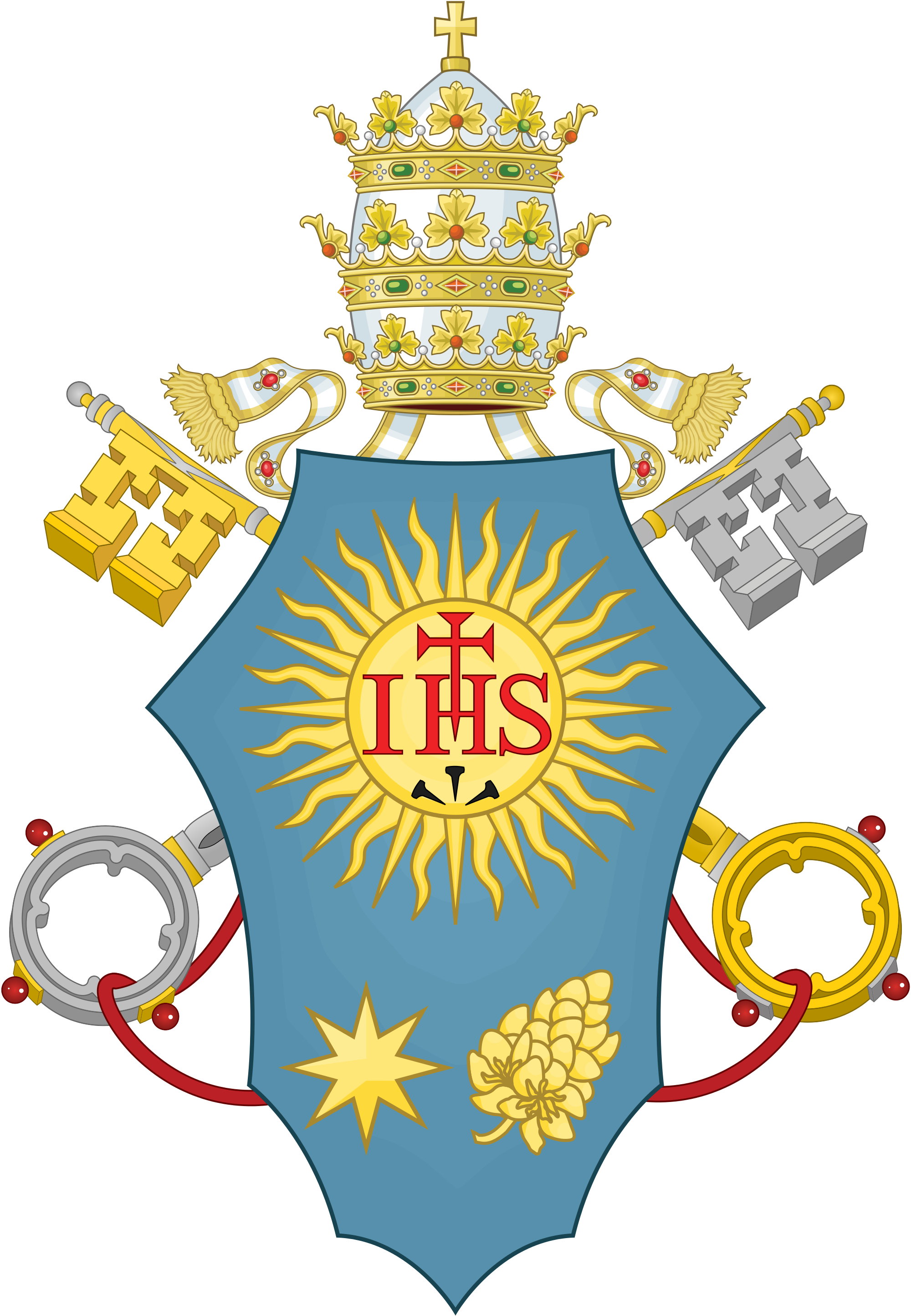 File Unofficial Variant With - Pope Francis Traditional Coat Of Arms (2000x2890), Png Download