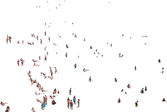 Png People On Beach Aerial View - Aerial Photo People On Beach (659x480), Png Download