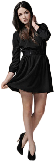 Na Dnešek Byla Vybrána Herečka Crystal Reed, Kterou - Black Long Sleeve Skater Dress Uk (452x575), Png Download