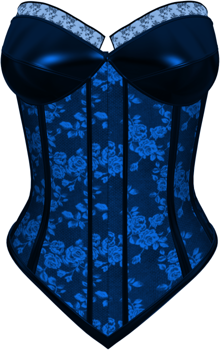 Lacarolita Ncg Corset1 - Blue Lingerie Clipart (440x700), Png Download