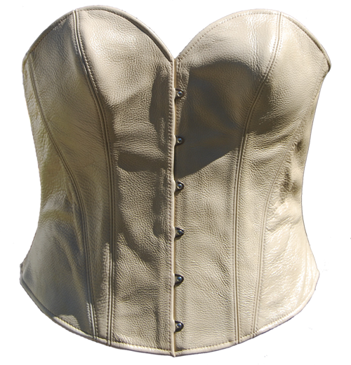 Image Of Custom White Leather Corset - Corset (500x521), Png Download