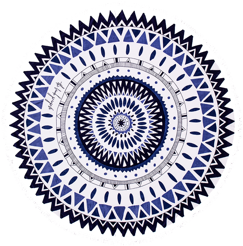 The Beach People - Beach People 'majorelle' Round Beach Towel - Blue (848x885), Png Download