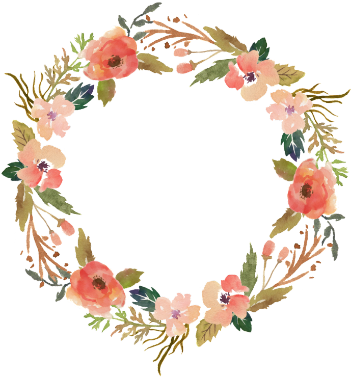 Flower Wreath Hand Painted Watercolor Transparent Ornamental - La Dolce Far Niente Sign (700x746), Png Download