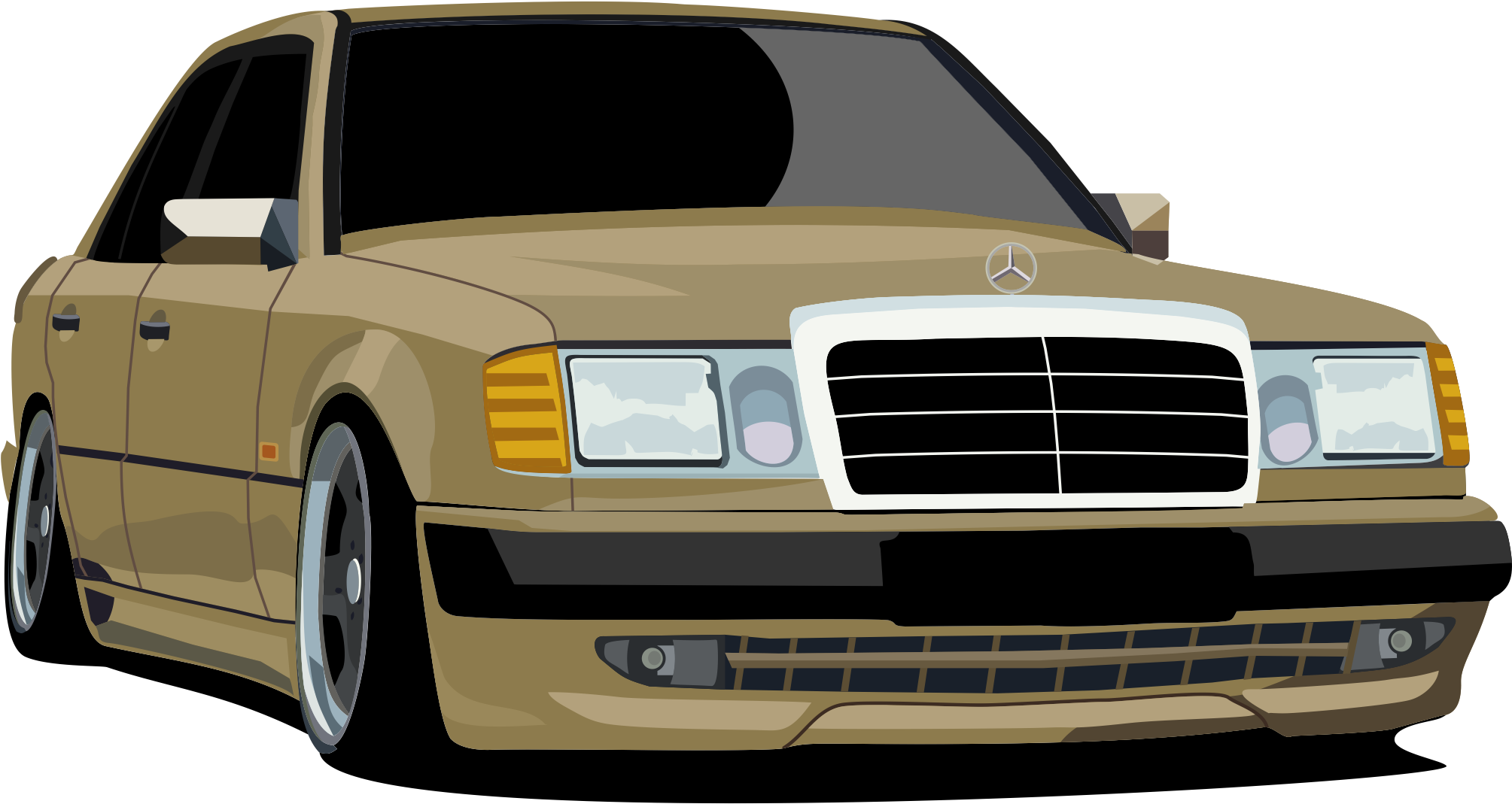 Mercedes W124 On Air - Mercedes-benz W124 (2128x1068), Png Download