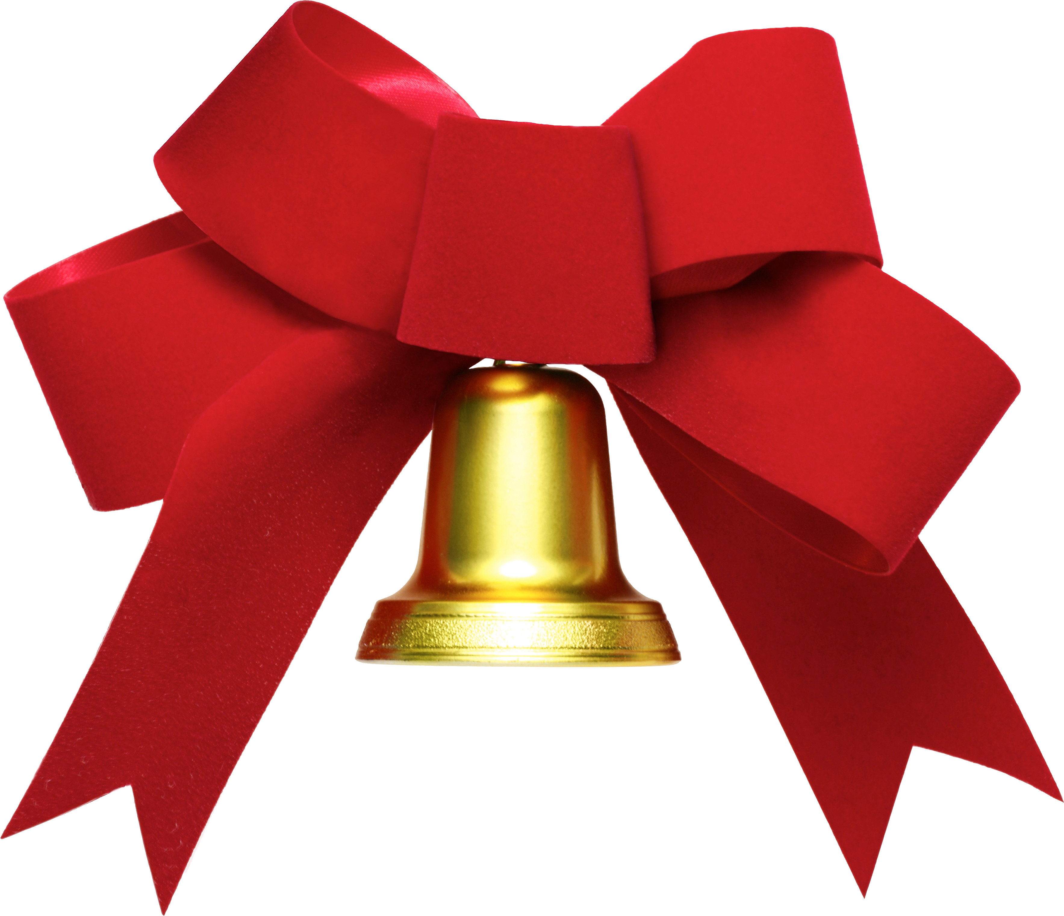 Christmas Bell Png - Bell With Ribbon Transparent (3534x3044), Png Download