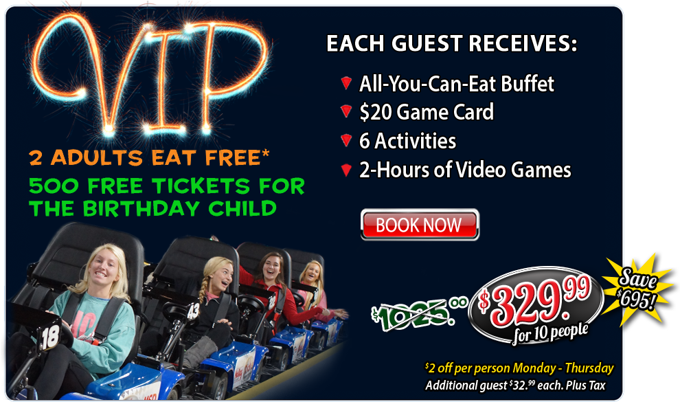 Vip - Warr Acres Incredible Pizza Company (1076x604), Png Download