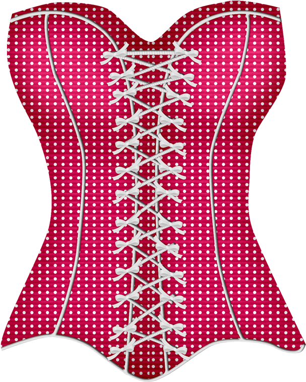 Hot Pink Striped Corset - Black Corset Clipart Png (789x800), Png Download