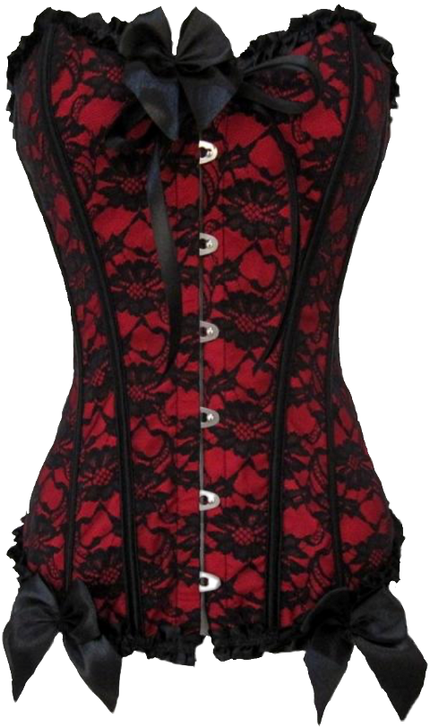 Black Red Goth Corset (480x812), Png Download