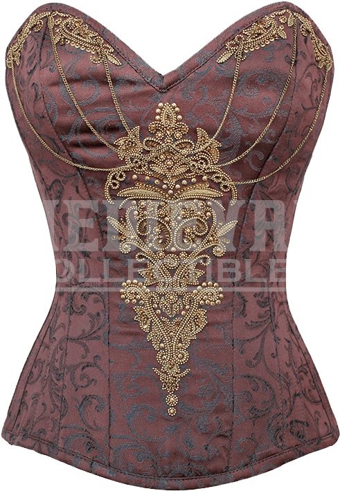 Classic Sweetheart Overbust Corset With Gold Detail - Corset (726x726), Png Download
