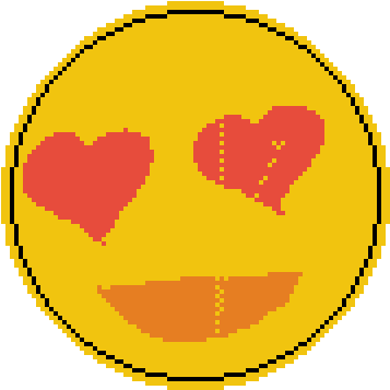 Heart Eye Emoji - Circle (1024x576), Png Download