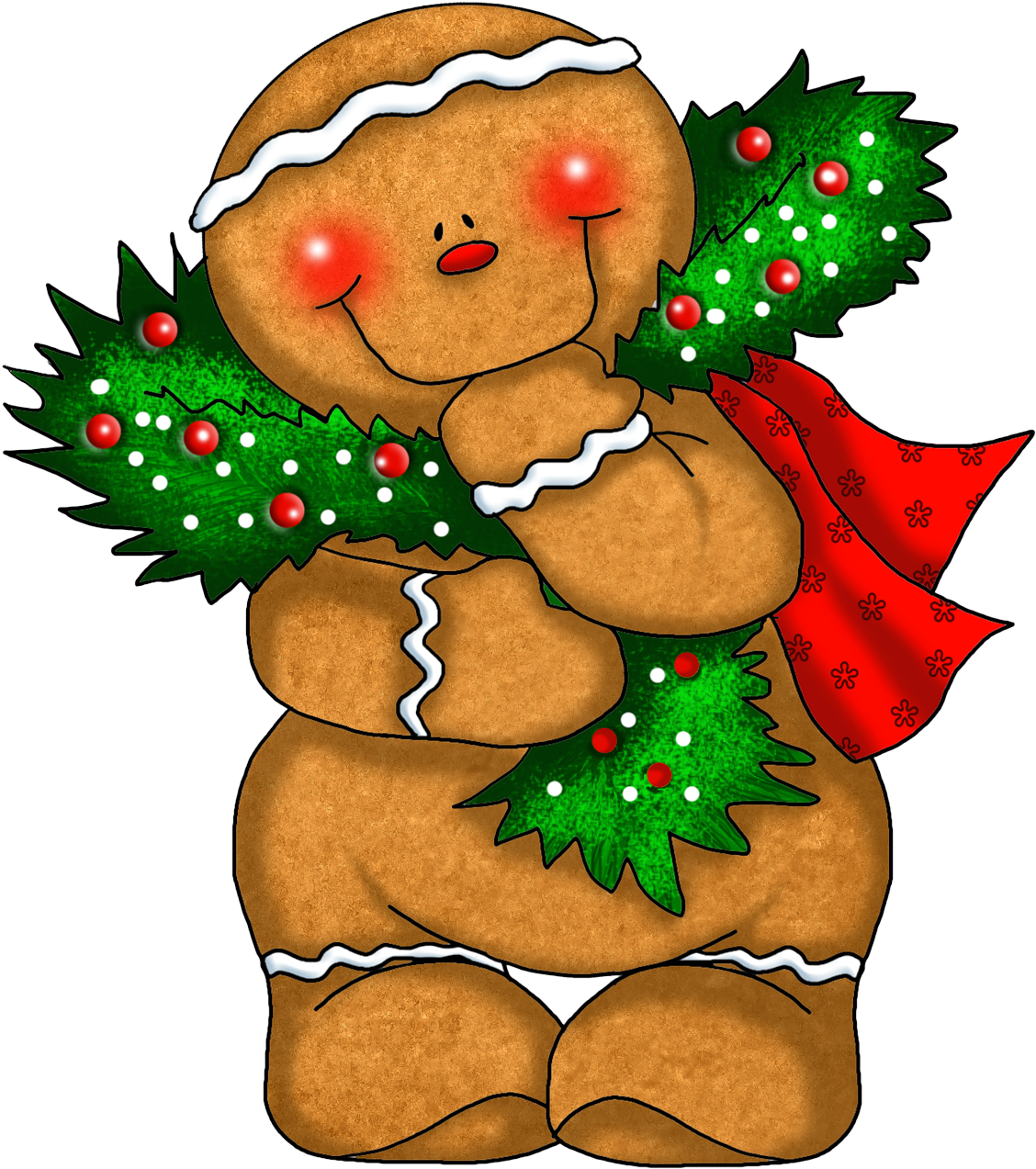 Free - Free Christmas Clipart Gingerbread Man (1144x1280), Png Download
