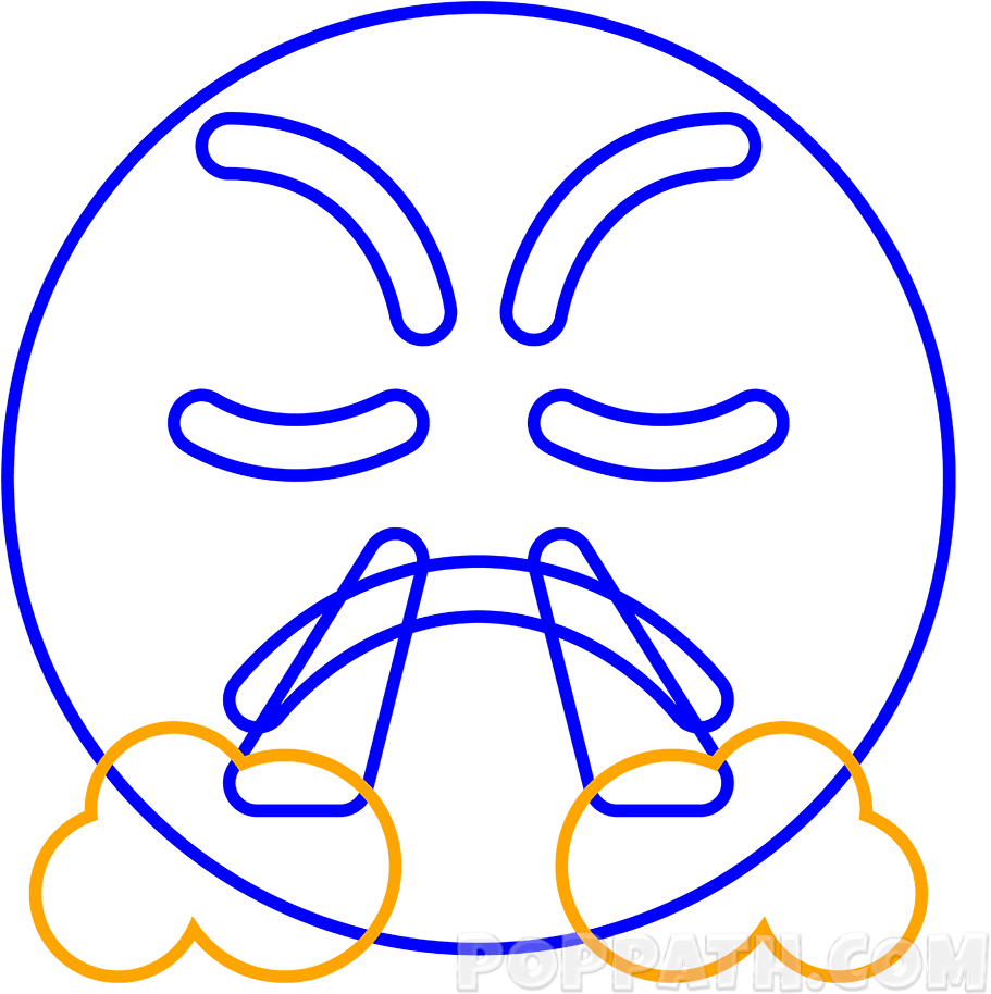 Next We Will Draw The Steam Clouds Coming Off From - Emoji (1000x1000), Png Download